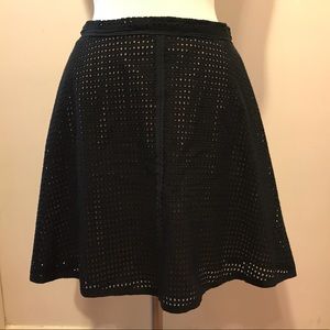 BCBG Shannon Eyelet Black A Line Skirt